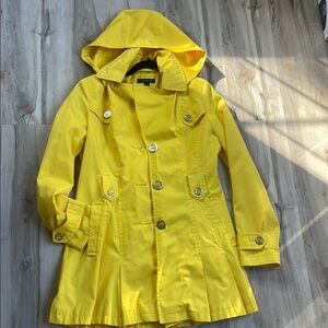 Yellow Hooded Trench Coat